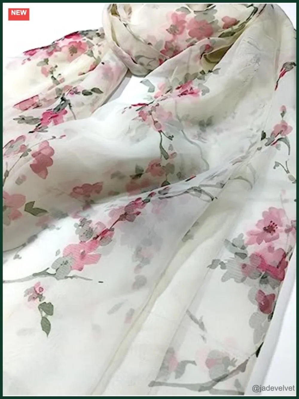 Super Large Silk Feel Floral Scarf Shawl Wrap